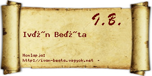 Iván Beáta névjegykártya