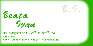 beata ivan business card